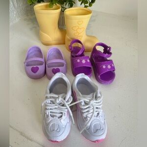 Cute! 18” Doll Shoes‎ Lot Of 4 - Rain Boots, Sandals, Sneakers